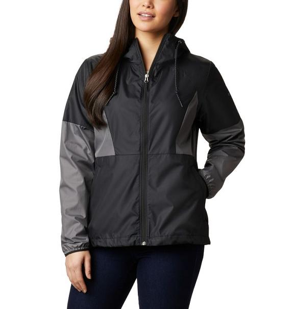 Columbia Side Hill Windbreaker Black Grey For Women's NZ74380 New Zealand